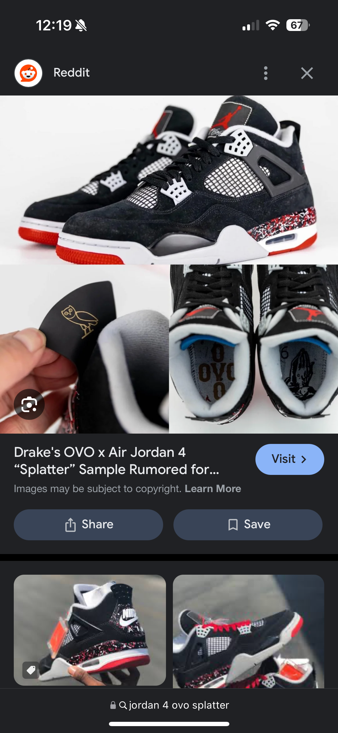 Custom OVO Jordan 4s