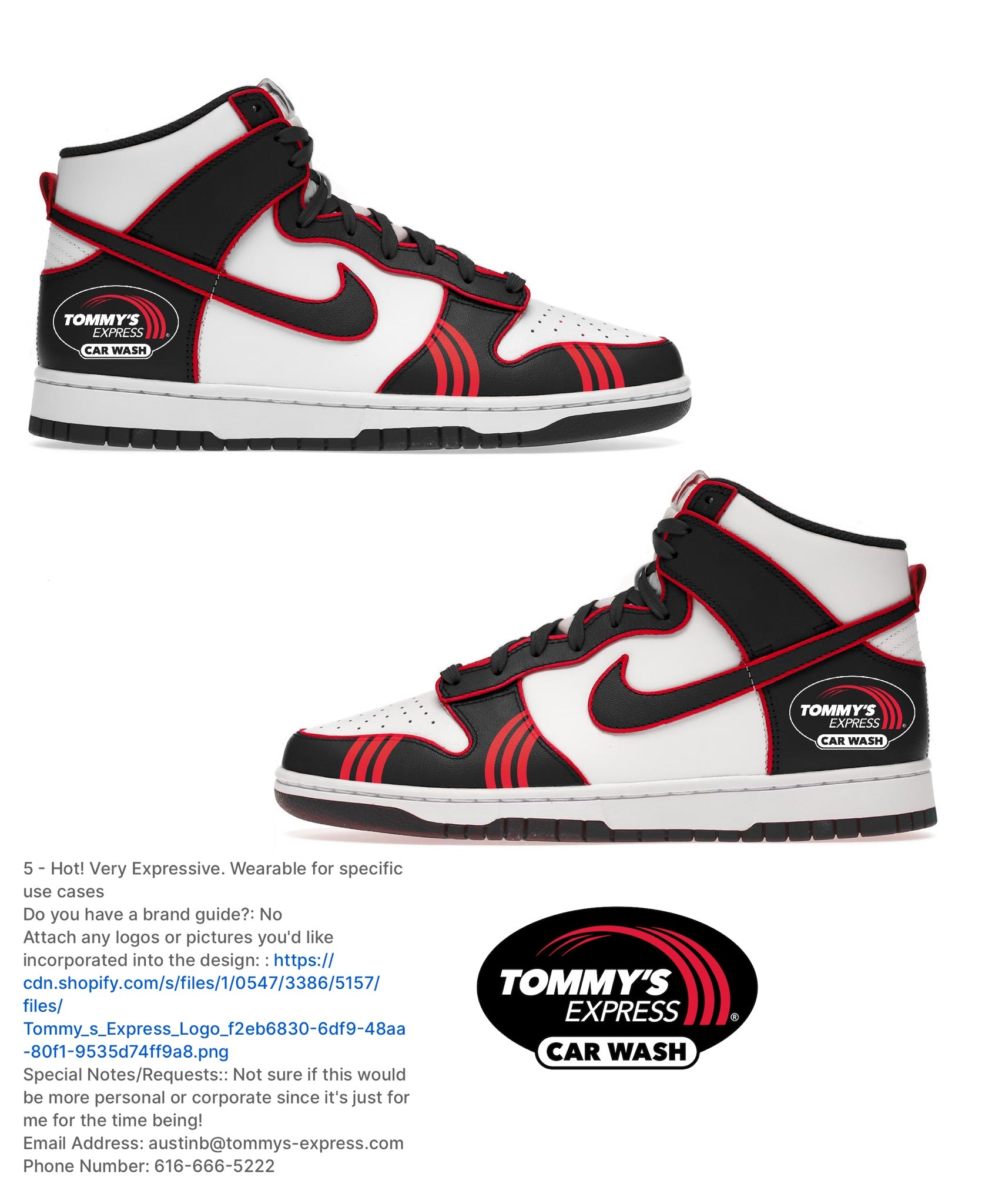 Custom Tommy’s Nike dunk high