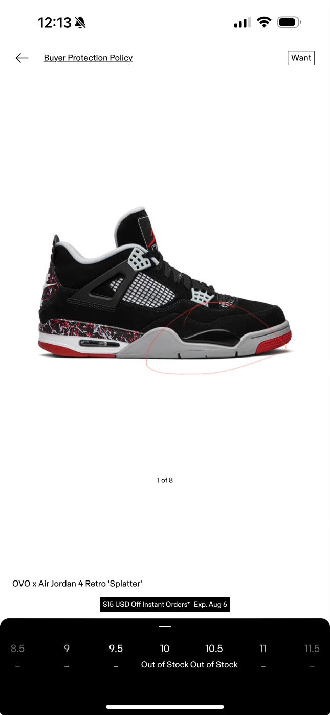 Custom OVO Jordan 4s