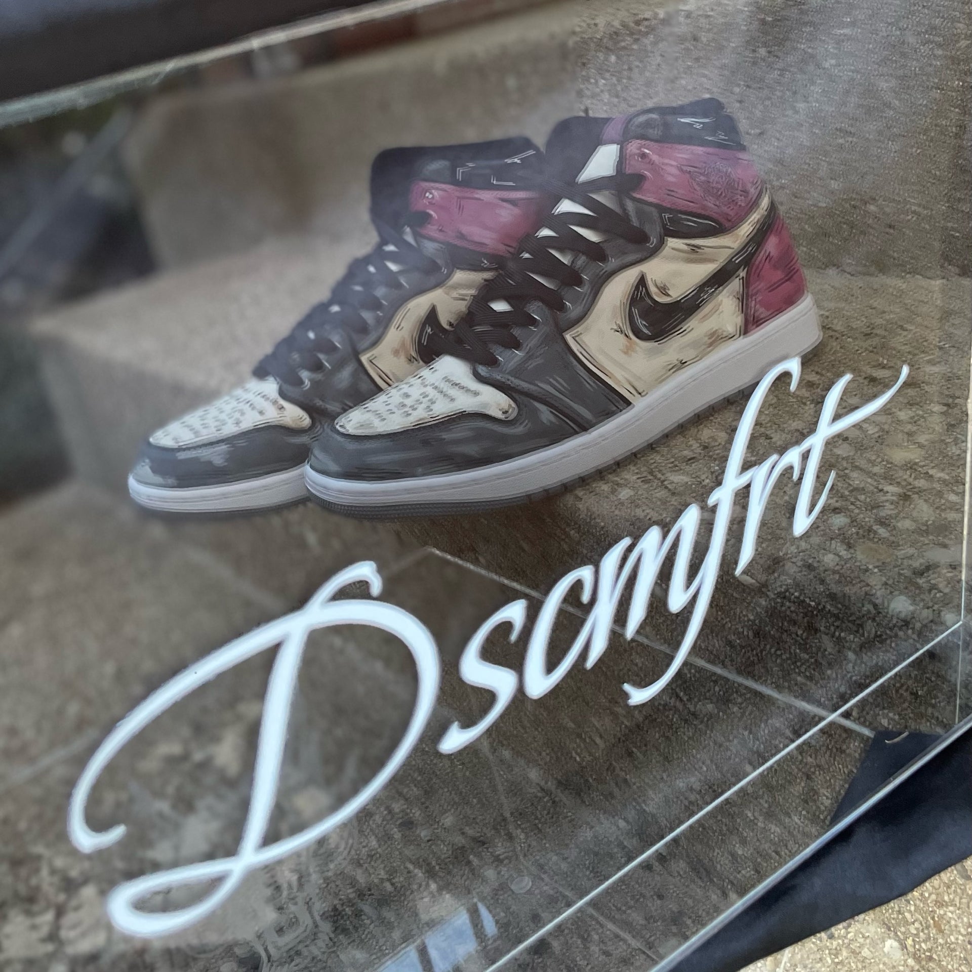 Custom pink Cartoon Jordan 1s