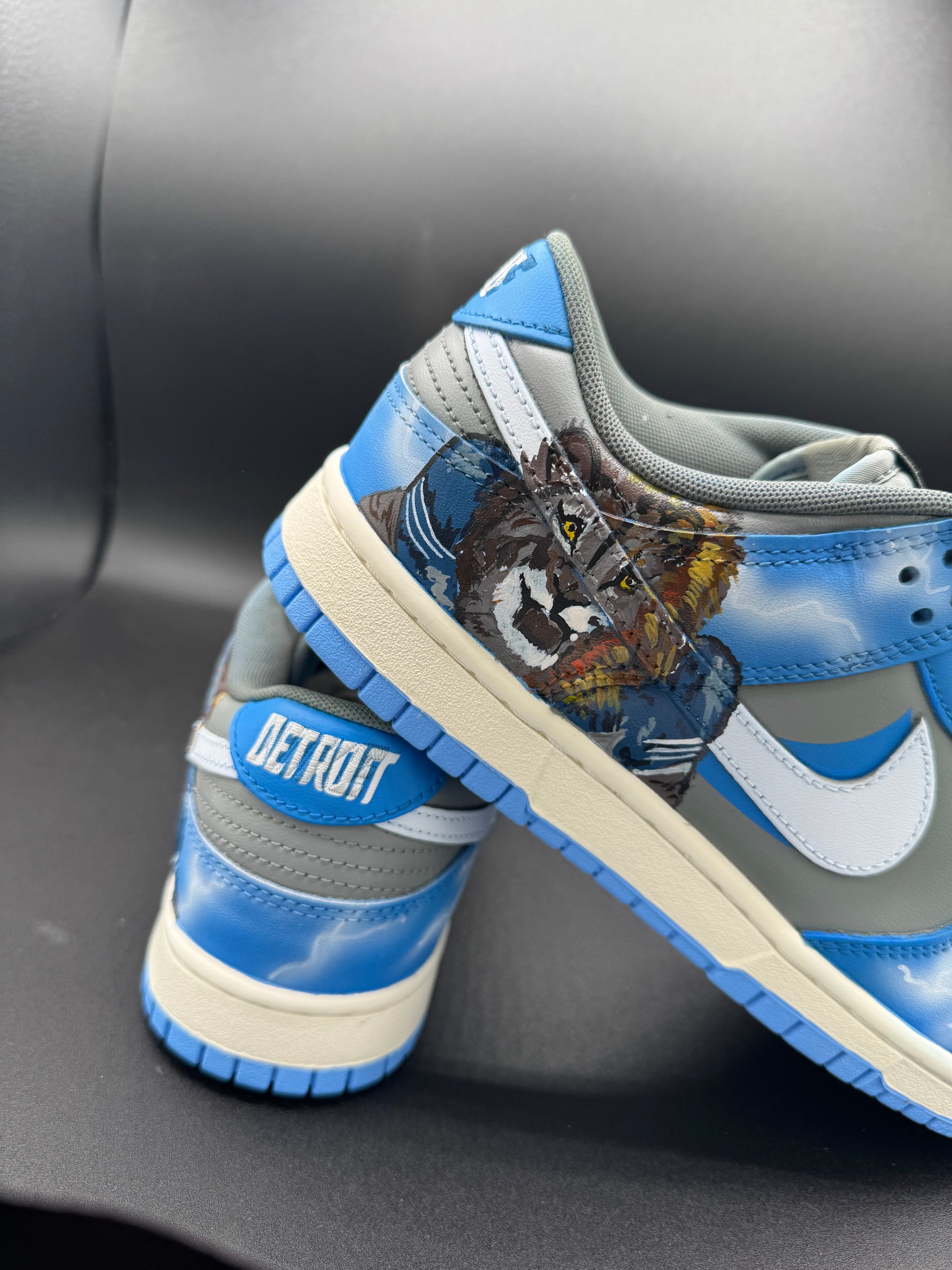 Lions themed Custom Dunks