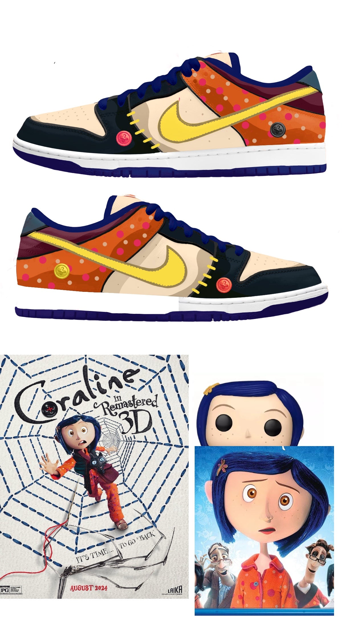 Custom Coraline dunks
