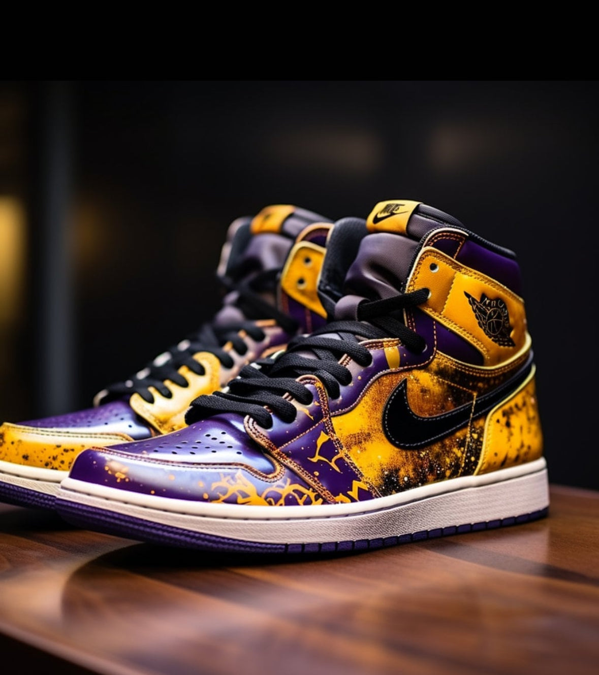 Custom Lakers themed Jordan 1 highs