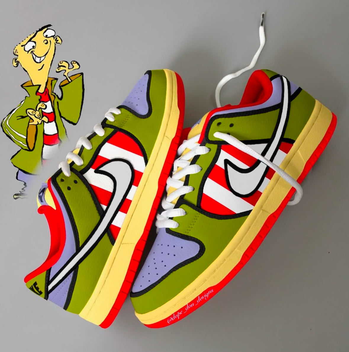 Custom Ed,Edd and eddy Airforce 1 lows