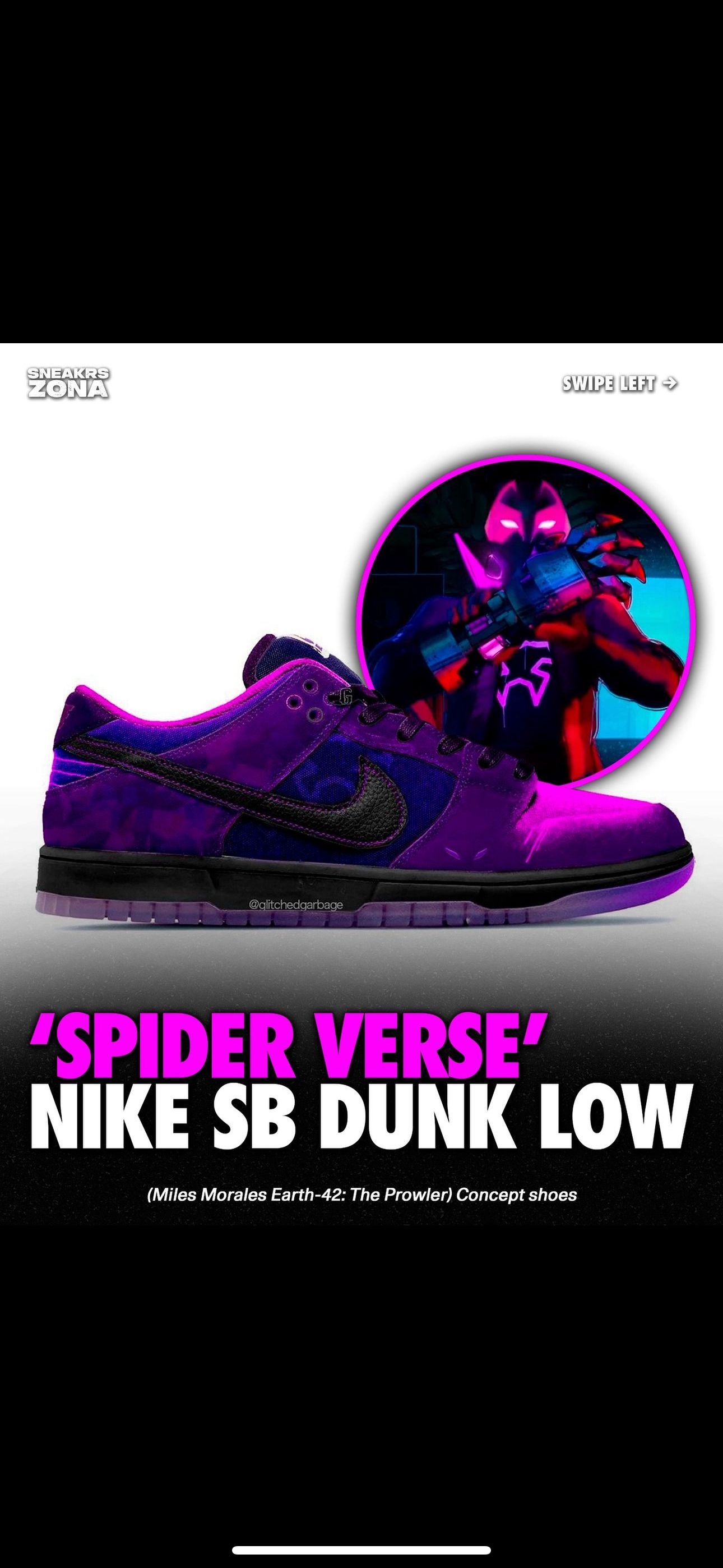 Spider verse themed Nike dunk
