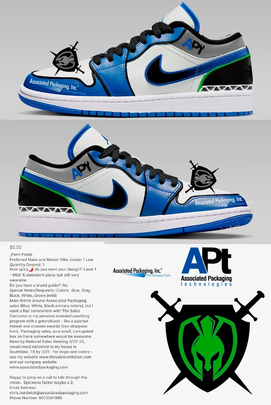 Custom APT Jordan 1 lows