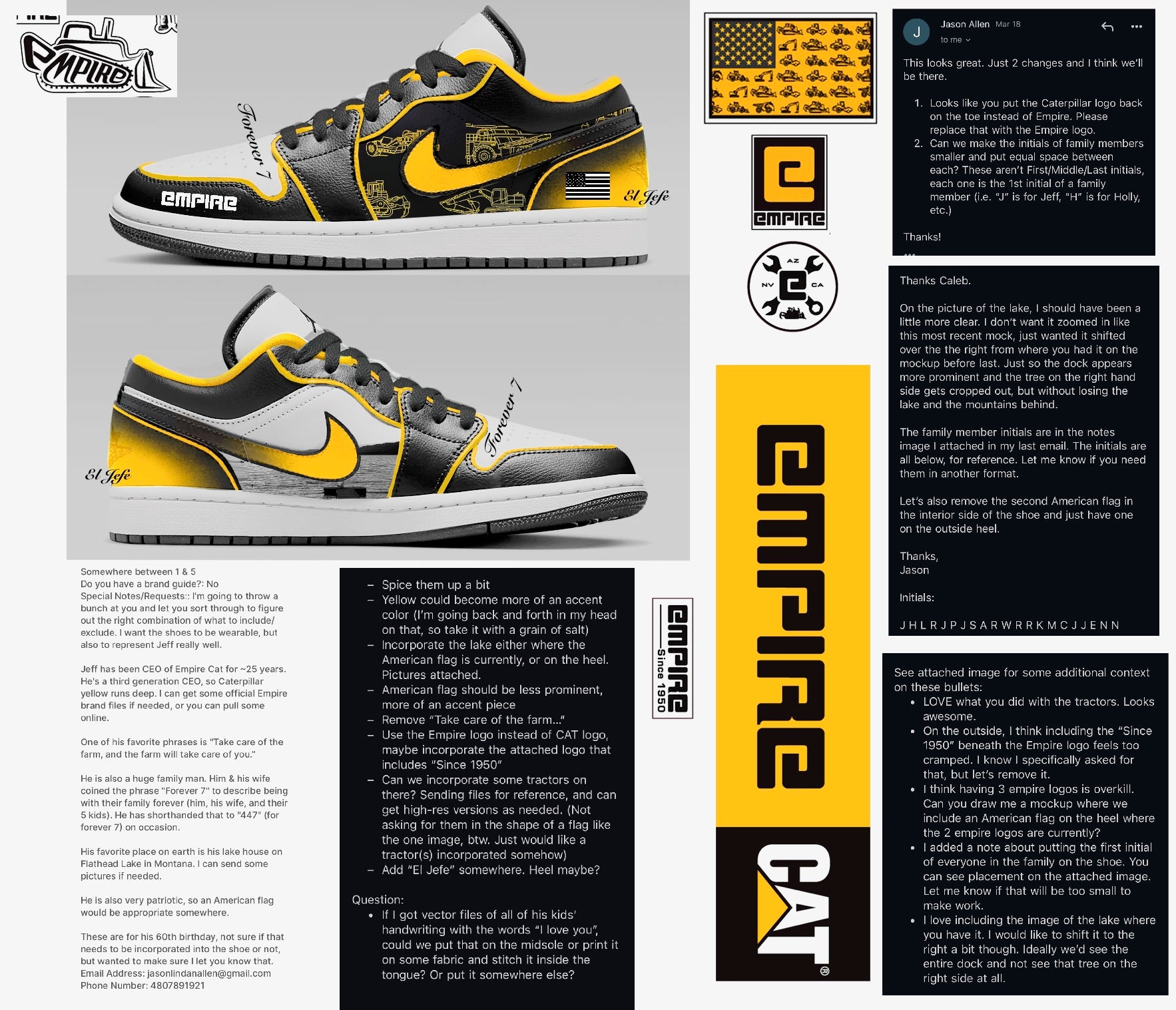 Custom Empire Jordan 1 lows