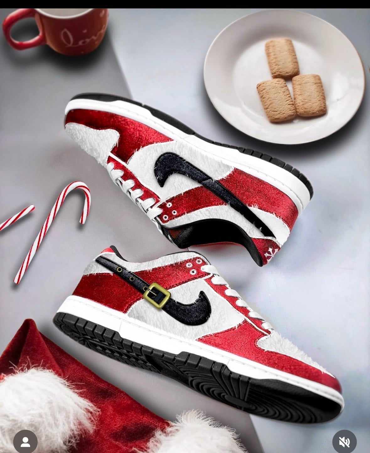 CUSTOM Santa Nike Dunk Lows