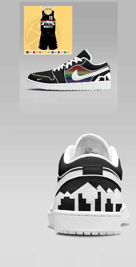 Custom Nuggets Jordan 1 low