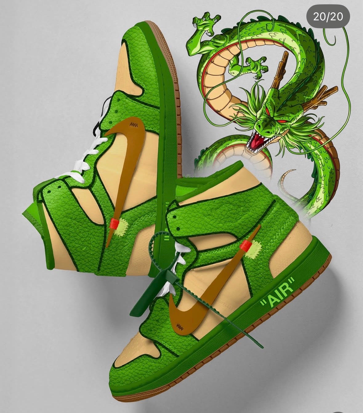 2 pairs of Custom Jordan 1 off whites