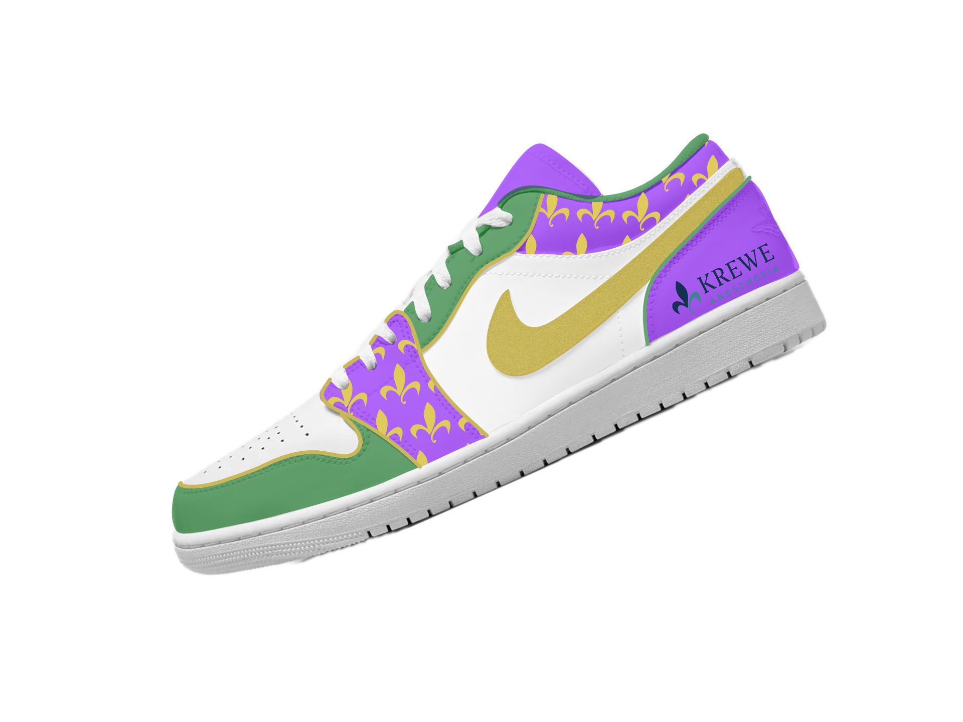 Custom Mardi Gras Nike Dunks