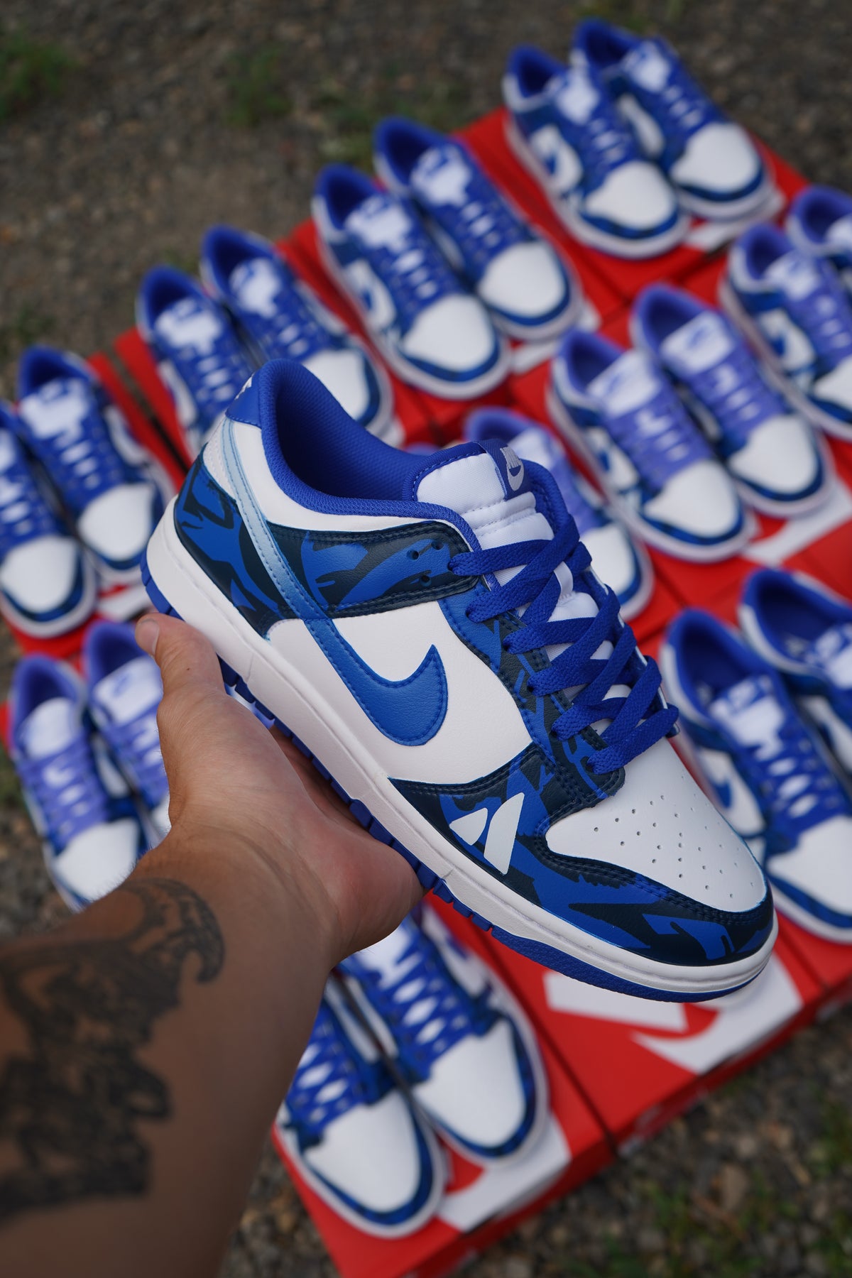 8 pairs of Custom Atlassian Dunks