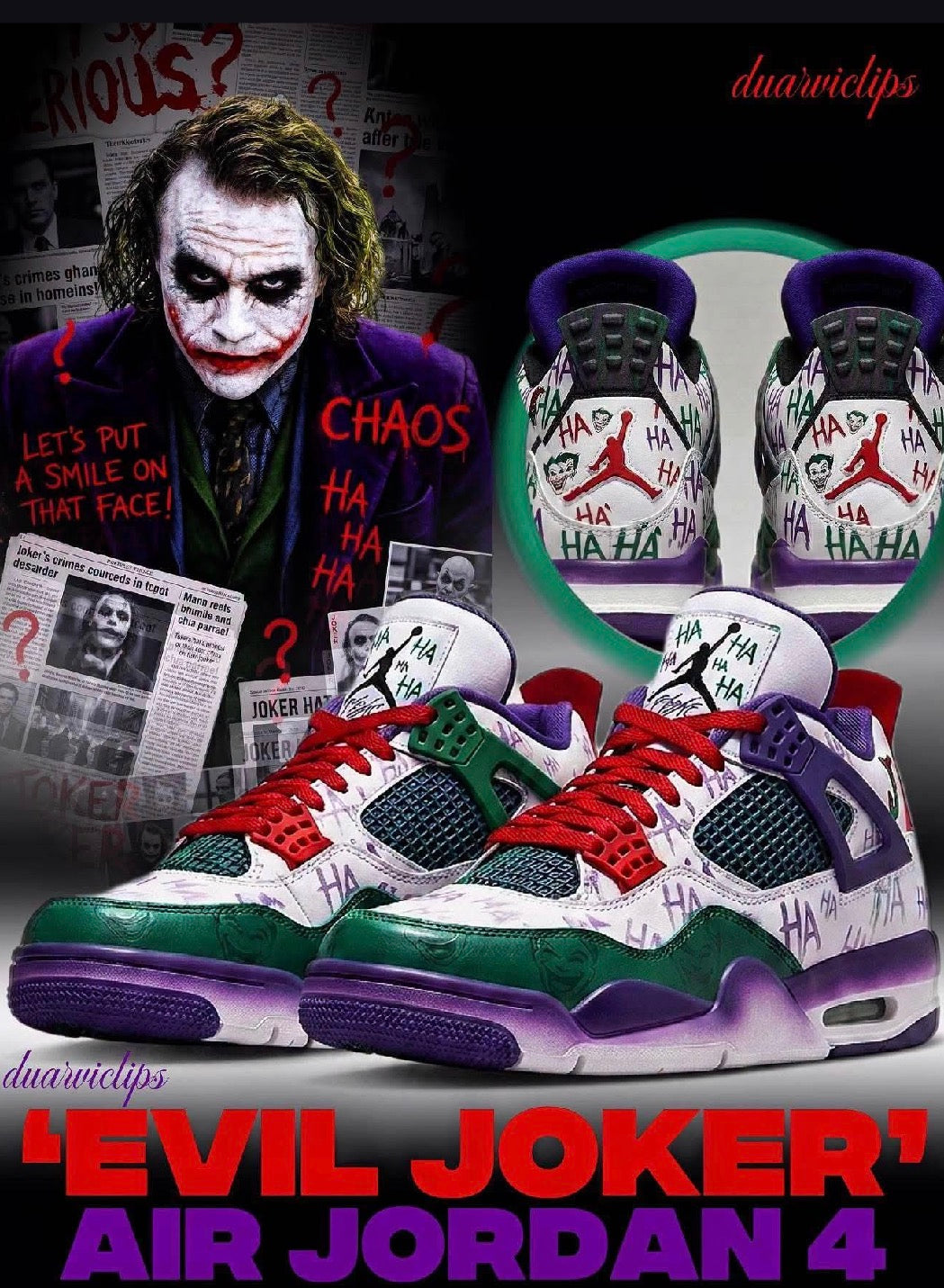 Custom Joker Jordan 4s