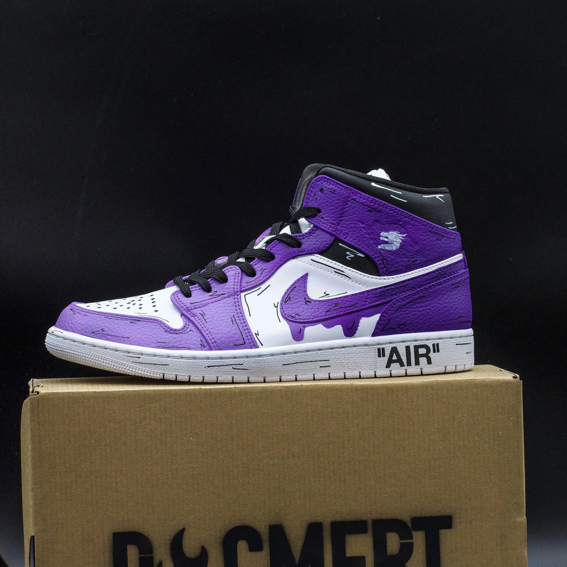 Purple Cartoon Drip Jordan 1s