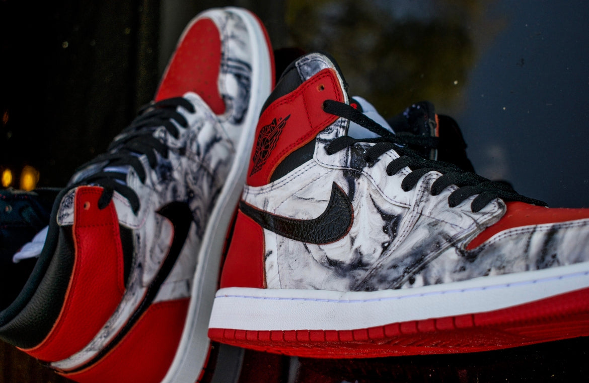 Red and White Marble Jordan 1 High