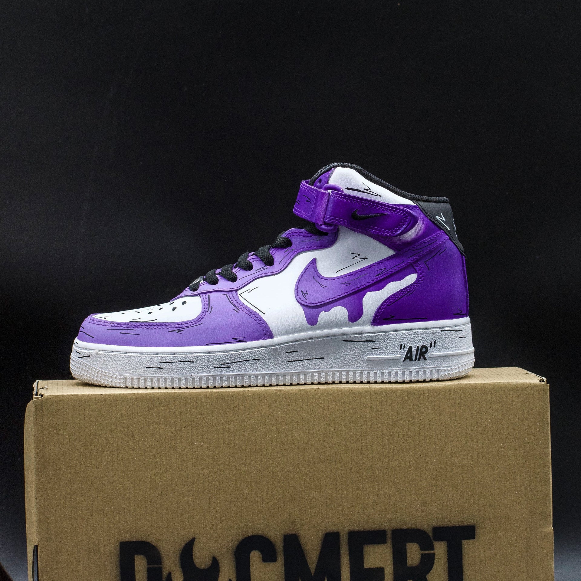 Purple Cartoon fade Airforce 1s