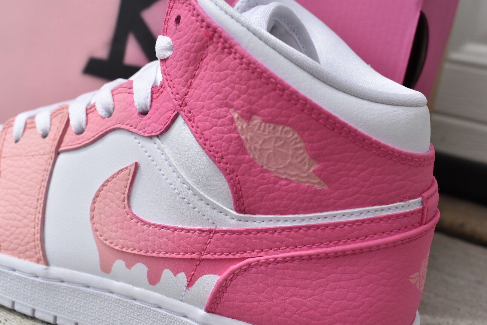 Pink air jordan fashion 1s