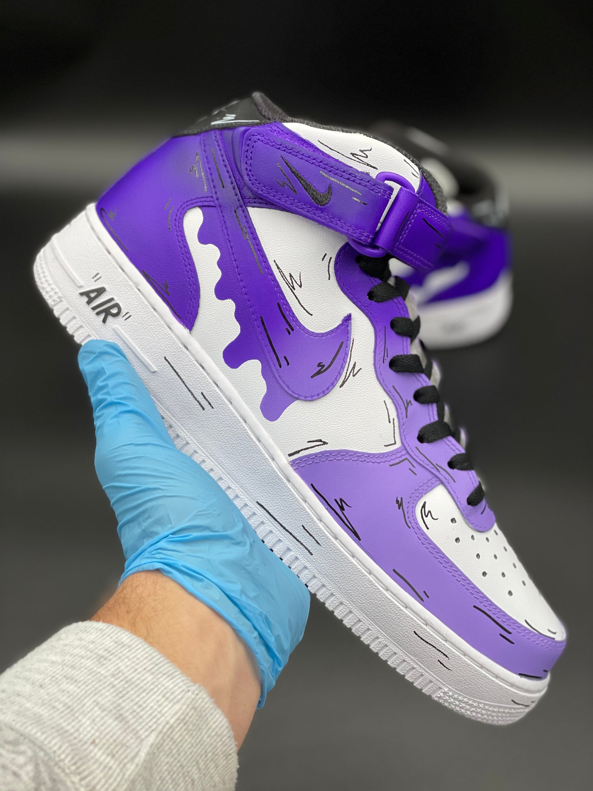 Purple Cartoon fade Airforce 1s