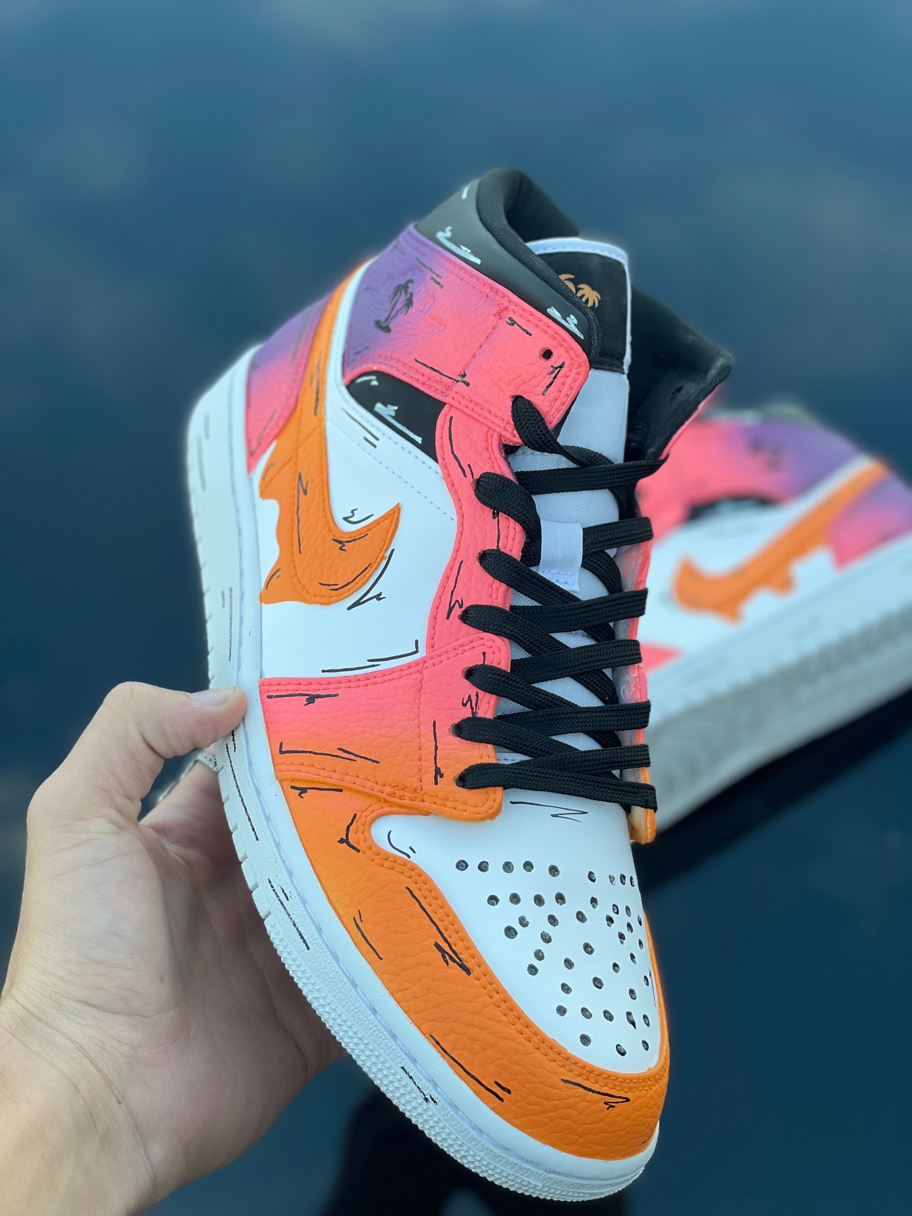 Night Lights Custom Drip Jordan 1 mids Night Lights Custom Drip Jordan 1 mids